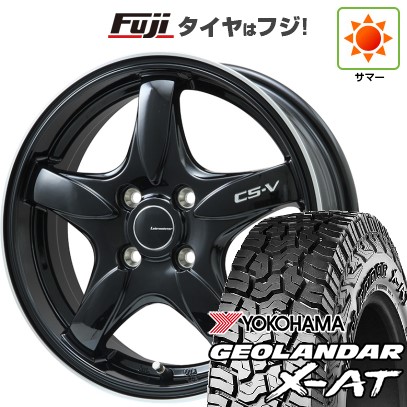 【新品 軽自動車】N-BOX タント スペーシア 夏タイヤ ホイール4本セット 155/65R14 ヨコハマ ジオランダー X-AT G016 レアマイスター CS-V(グロスブラック/リムポリッシュ) 14インチ