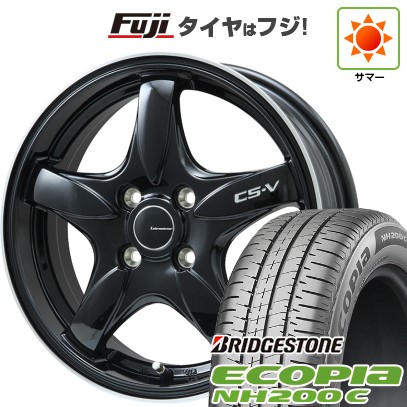 【新品 軽自動車】N-BOX タント スペーシア 夏タイヤ ホイール4本セット 165/55R15 ブリヂストン エコピア NH200 C レアマイスター CS-V(グロスブラック/リムポリッシュ) 15インチ