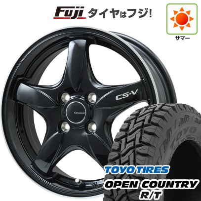 【新品 軽自動車】N-BOX タント スペーシア 夏タイヤ ホイール4本セット 155/65R14 トーヨー オープンカントリー R/T RBL レアマイスター CS-V(グロスブラック/リムポリッシュ) 14インチ