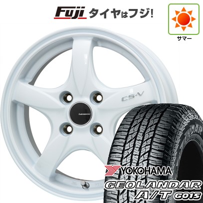 【新品 軽自動車】N-BOX タント スペーシア 夏タイヤ ホイール4本セット 165/55R15 ヨコハマ ジオランダー A/T G015 RBL レアマイスター CS-V(ホワイト) 15インチ