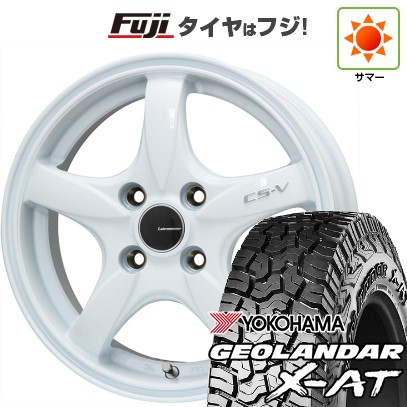 【新品 軽自動車】N-BOX タント スペーシア 夏タイヤ ホイール4本セット 155/65R14 ヨコハマ ジオランダー X-AT G016 レアマイスター CS-V(ホワイト) 14インチ