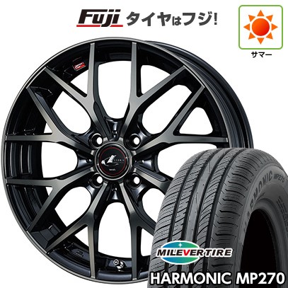 【新品 軽自動車】N-BOX タント スペーシア 夏タイヤ ホイール4本セット 155/65R14 ミレバー ハーモニック MP270(限定) ウェッズ レオニス MX 14インチ