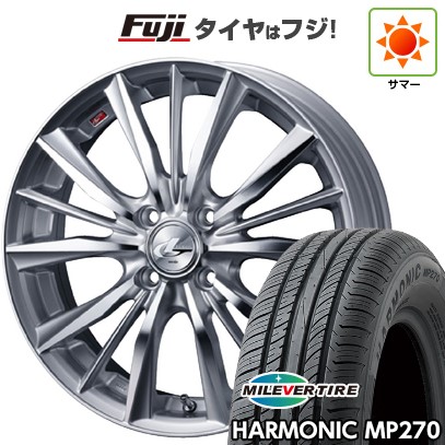 【新品 軽自動車】N-BOX タント スペーシア 夏タイヤ ホイール4本セット 155/65R14 ミレバー ハーモニック MP270(限定) ウェッズ レオニス VX 14インチ