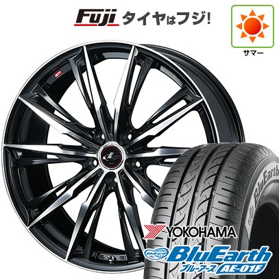 【新品】フリード 5穴/114 夏タイヤ ホイール4本セット 195/55R16 ヨコハマ ブルーアース AE-01F ウェッズ レオニス GX 16インチ