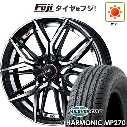 【新品 軽自動車】N-BOX タント スペーシア 夏タイヤ ホイール4本セット 155/65R14 ミレバー ハーモニック MP270(限定) ウェッズ レオニス LM 14インチ