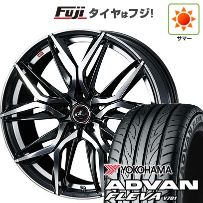 【新品】フリード 5穴/114 夏タイヤ ホイール4本セット 195/55R16 ヨコハマ アドバン フレバV701 ウェッズ レオニス LM 16インチ