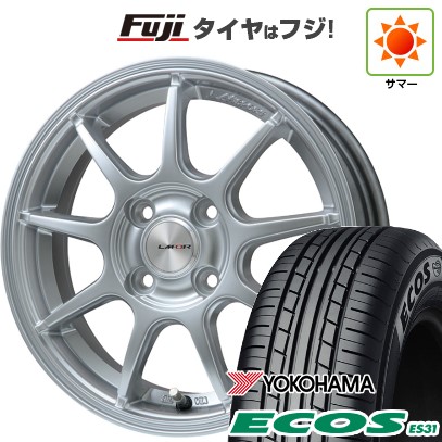 【新品 軽自動車】N-BOX タント スペーシア 夏タイヤ ホイール4本セット 165/55R15 ヨコハマ エコス ES31 レアマイスター LMスポーツLM-QR ハイパーシルバー 15インチ