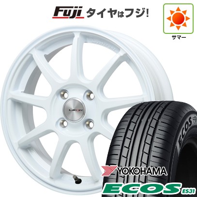 【新品 軽自動車】N-BOX タント スペーシア 夏タイヤ ホイール4本セット 165/55R15 ヨコハマ エコス ES31 レアマイスター LMスポーツLM-QR ホワイト 15インチ