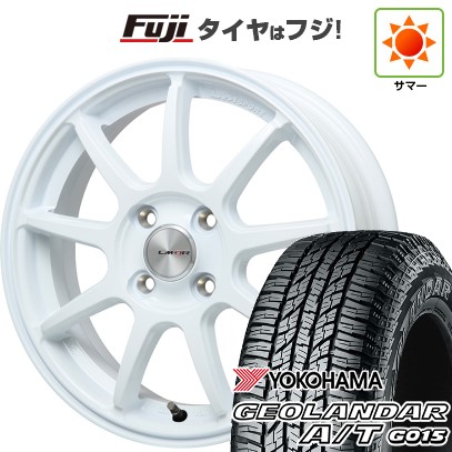 【新品 軽自動車】N-BOX タント スペーシア 夏タイヤ ホイール4本セット 165/55R15 ヨコハマ ジオランダー A/T G015 RBL レアマイスター LMスポーツLM-QR ホワイト 15インチ