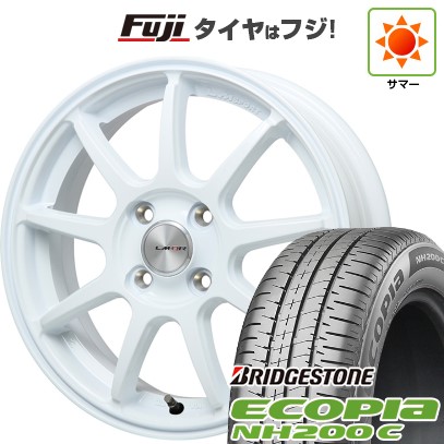 【新品 軽自動車】N-BOX タント スペーシア 夏タイヤ ホイール4本セット 165/55R15 ブリヂストン エコピア NH200 C レアマイスター LMスポーツLM-QR ホワイト 15インチ