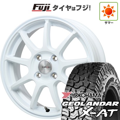【新品 軽自動車】N-BOX タント スペーシア 夏タイヤ ホイール4本セット 155/65R14 ヨコハマ ジオランダー X-AT G016 レアマイスター LMスポーツLM-QR ホワイト 14インチ