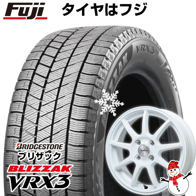 【新品 軽自動車】N-BOX タント スペーシア スタッドレスタイヤ ホイール4本セット 155/65R14 ブリヂストン ブリザック VRX3 レアマイスター LMスポーツLM-QR ホワイト 14インチ(送料無料)
