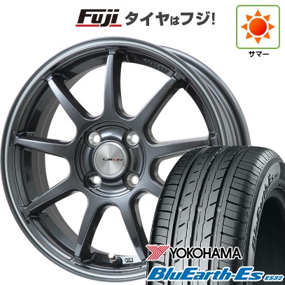 【新品 軽自動車】N-BOX タント スペーシア 夏タイヤ ホイール4本セット 155/65R14 ヨコハマ ブルーアース ES32 レアマイスター LMスポーツLM-QR ガンメタ/ラインポリッシュ 14インチ