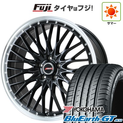 シビック(FL系 FK系)等 夏タイヤ ホイール4本セット 235/35R19 ヨコハマ ブルーアース GT AE51 プレミックス MER PROMESH グロスブラック/リムポリッシュ 19インチ