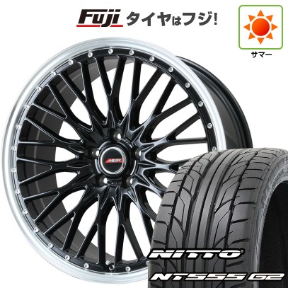 【パンク保証付き】シビック(FL系 FK系)等 夏タイヤ ホイール4本セット 235/35R19 ニットー NT555 G2 プレミックス MER PROMESH グロスブラック/リムポリッシュ 19インチ