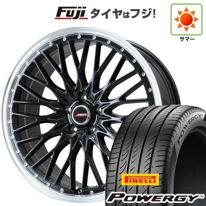 シビック(FL系 FK系)等 夏タイヤ ホイール4本セット 235/35R19 ピレリ パワジー プレミックス MER PROMESH グロスブラック/リムポリッシュ 19インチ