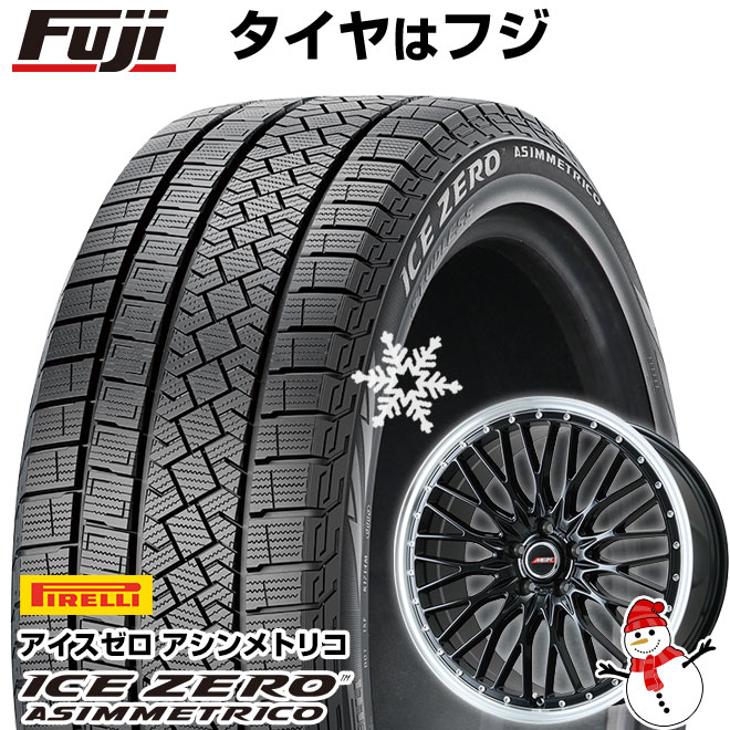 【新品】60系プリウス スタッドレスタイヤ ホイール4本セット 195/60R17 ピレリ ウィンター アイスゼロアシンメトリコ プレミックス MER PROMESH グロスブラック/リムポリッシュ 17インチ(送料無料)