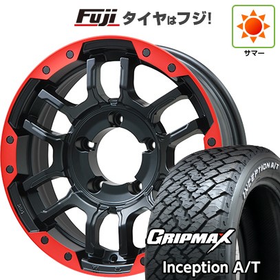 ジムニーシエラ/ジムニーノマド 夏タイヤ ホイール4本セット 215/75R15 グリップマックス インセプション A/T RWL(限定) ビッグウエイ B-LUGNAS FRD(マットブラック/レッドリム) 15インチ
