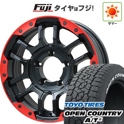 ジムニーシエラ/ジムニーノマド 夏タイヤ ホイール4本セット 195/80R15 トーヨー オープンカントリー A/T III RWL/RBL ビッグウエイ B-LUGNAS FRD(マットブラック/レッドリム) 15インチ