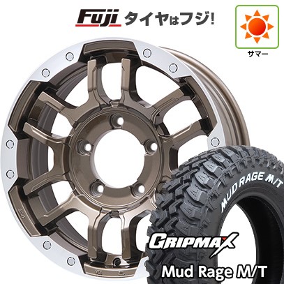 ジムニーシエラ/ジムニーノマド 夏タイヤ ホイール4本セット 195/80R15 グリップマックス マッドレイジM/T RWL(限定) ビッグウエイ B-LUGNAS FRD(ブロンズ/リムポリッシュ) 15インチ
