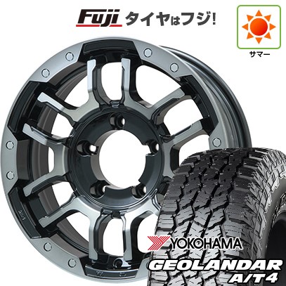 ジムニー 夏タイヤ ホイール4本セット 185/85R16 ヨコハマ ジオランダー A/T4 G018 WL/RBL ビッグウエイ B-LUGNAS FRD(ブラックポリッシュ/ブラッククリア) 16インチ