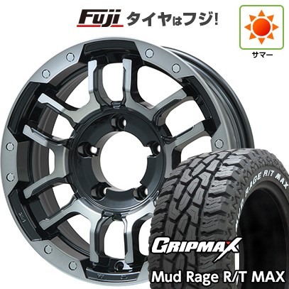 ジムニー 夏タイヤ ホイール4本セット 185/85R16 グリップマックス マッドレイジR/T MAX RWL(限定) ビッグウエイ B-LUGNAS FRD(ブラックポリッシュ/ブラッククリア) 16インチ