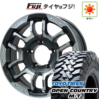 ジムニー 夏タイヤ ホイール4本セット 195/80R16 トーヨー オープンカントリー M/T ビッグウエイ B-LUGNAS FRD(ブラックポリッシュ/ブラッククリア) 16インチ