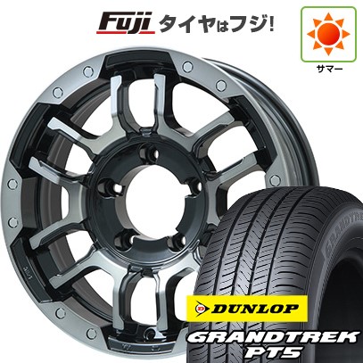 ジムニー 夏タイヤ ホイール4本セット 175/80R16 ダンロップ グラントレック PT5 ビッグウエイ B-LUGNAS FRD(ブラックポリッシュ/ブラッククリア) 16インチ