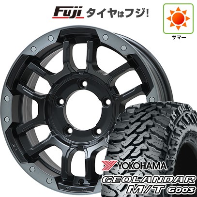 ジムニー 夏タイヤ ホイール4本セット 195R16C 104/102Q ヨコハマ ジオランダー M/T G003 ビッグウエイ B-LUGNAS FRD(マットブラック/ブラッククリアリム) 16インチ
