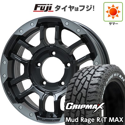 ジムニー 夏タイヤ ホイール4本セット 185/85R16 グリップマックス マッドレイジR/T MAX RWL(限定) ビッグウエイ B-LUGNAS FRD(マットブラック/ブラッククリアリム) 16インチ