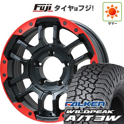 ジムニー 夏タイヤ ホイール4本セット 175/80R16 ファルケン ワイルドピーク A/T3W ビッグウエイ B-LUGNAS FRD(マットブラック/レッドリム) 16インチ