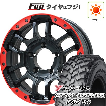 ジムニー 夏タイヤ ホイール4本セット 215/85R16 ヨコハマ ジオランダー M/T+ G001 ビッグウエイ B-LUGNAS FRD(マットブラック/レッドリム) 16インチ