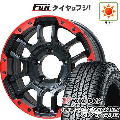 ジムニー 夏タイヤ ホイール4本セット 185/85R16 ヨコハマ ジオランダー A/T G015 WL/RBL ビッグウエイ B-LUGNAS FRD(マットブラック/レッドリム) 16インチ