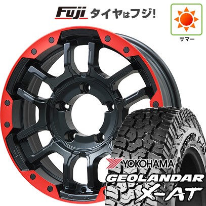 ジムニーシエラ/ジムニーノマド 夏タイヤ ホイール4本セット 215/70R16 ヨコハマ ジオランダー X-AT G016 ビッグウエイ B-LUGNAS FRD(マットブラック/レッドリム) 16インチ