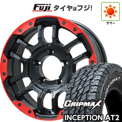 ジムニー 夏タイヤ ホイール4本セット 175/80R16 グリップマックス インセプション A/TII RWL(限定) ビッグウエイ B-LUGNAS FRD(マットブラック/レッドリム) 16インチ