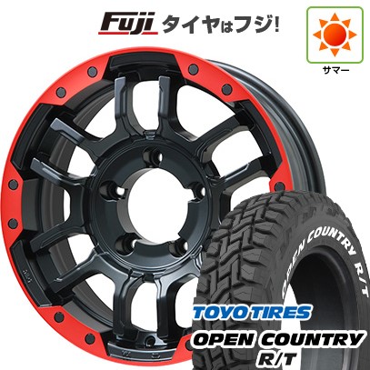 ジムニー 夏タイヤ ホイール4本セット 185/85R16 トーヨー オープンカントリー R/T RWL/RBL ビッグウエイ B-LUGNAS FRD(マットブラック/レッドリム) 16インチ