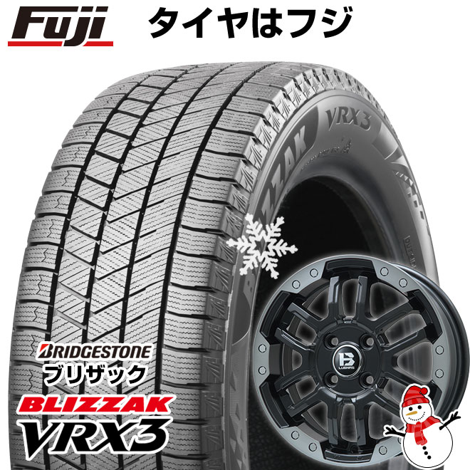 【新品 軽自動車】ハスラー デリカミニ(4WD) スタッドレスタイヤ ホイール4本セット 165/60R15 ブリヂストン ブリザック VRX3 ビッグウエイ B-LUGNAS FRD 15インチ(送料無料)