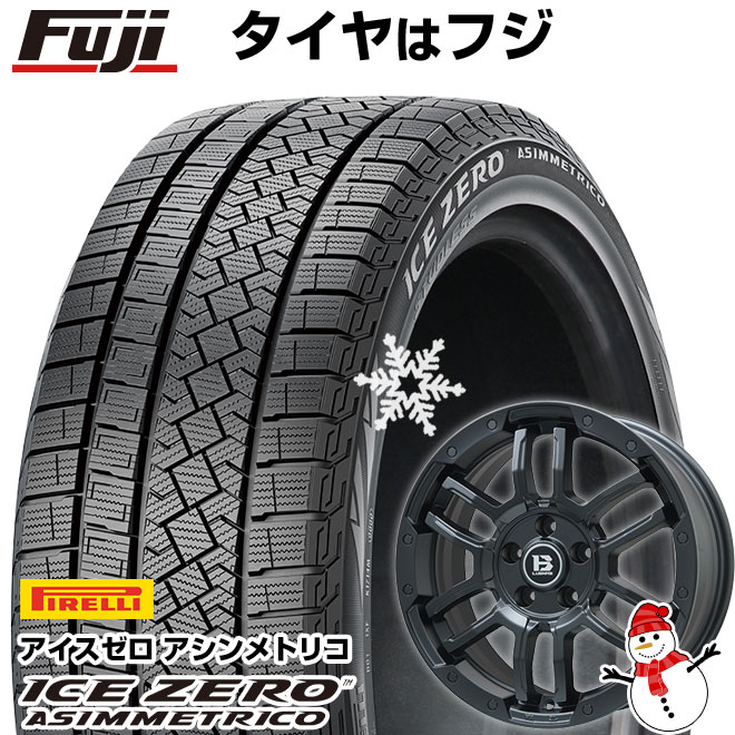 【新品】ライズ/ロッキー（ガソリン） スタッドレスタイヤ ホイール4本セット 195/65R16 ピレリ ウィンター アイスゼロアシンメトリコ ビッグウエイ B-LUGNAS FRD(マットブラック) 16インチ(送料無料)