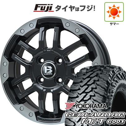 デリカD5 夏タイヤ ホイール4本セット 225/70R16 ヨコハマ ジオランダー M/T G003 ビッグウエイ B-LUGNAS FRD(マットブラック/ブラッククリアリム) 16インチ