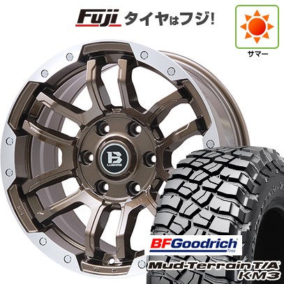 プラド/ハイラックス 夏タイヤ ホイール4本セット 265/70R17 BFグッドリッチ マッドテレーンT/A KM3 ビッグウエイ B-LUGNAS FRD(ブロンズ/リムポリッシュ) 17インチ