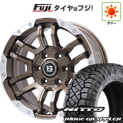【パンク保証付き】プラド/ハイラックス/トライトン(GSR) 夏タイヤ ホイール4本セット 265/65R17 ニットー リッジグラップラー ビッグウエイ B-LUGNAS FRD(ブロンズ/リムポリッシュ) 17インチ