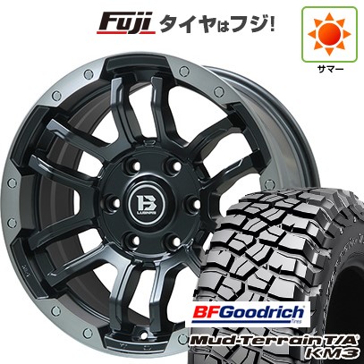 プラド/ハイラックス 夏タイヤ ホイール4本セット 265/70R17 BFグッドリッチ マッドテレーンT/A KM3 ビッグウエイ B-LUGNAS FRD(マットブラック/ブラッククリアリム) 17インチ