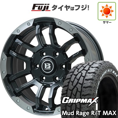 プラド/ハイラックス 夏タイヤ ホイール４本セット 265/70R17 グリップマックス マッドレイジR/T MAX RWL(限定) ビッグウエイ B-LUGNAS FRD(マットブラック/ブラッククリアリム) 17インチ