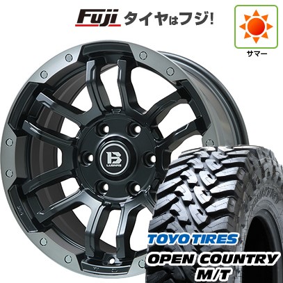 プラド/ハイラックス/トライトン(GSR) 夏タイヤ ホイール4本セット 265/65R17 トーヨー オープンカントリー M/T ビッグウエイ B-LUGNAS FRD(マットブラック/ブラッククリアリム) 17インチ