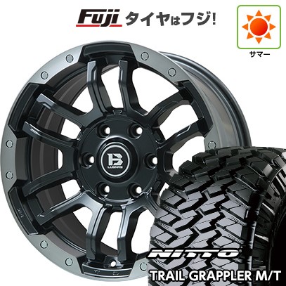 プラド/ハイラックス 夏タイヤ ホイール4本セット 265/70R17 ニットー トレイルグラップラー M/T ビッグウエイ B-LUGNAS FRD(マットブラック/ブラッククリアリム) 17インチ