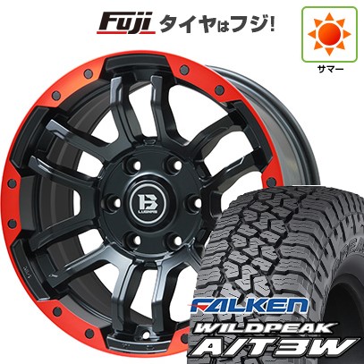 プラド/ハイラックス/トライトン(GSR) 夏タイヤ ホイール4本セット 265/65R17 ファルケン ワイルドピーク A/T3W ビッグウエイ B-LUGNAS FRD(マットブラック/レッドリム) 17インチ