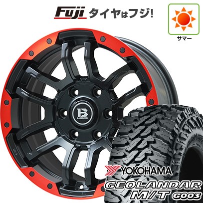 プラド/ハイラックス/トライトン(GSR) 夏タイヤ ホイール4本セット 265/65R17 ヨコハマ ジオランダー M/T G003 ビッグウエイ B-LUGNAS FRD(マットブラック/レッドリム) 17インチ