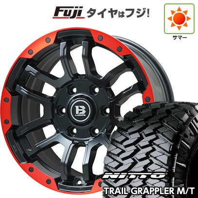 プラド/ハイラックス 夏タイヤ ホイール4本セット 265/70R17 ニットー トレイルグラップラー M/T ビッグウエイ B-LUGNAS FRD(マットブラック/レッドリム) 17インチ