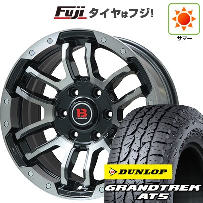 プラド/ハイラックス/トライトン 夏タイヤ ホイール4本セット 265/60R18 ダンロップ グラントレック AT5 ビッグウエイ B-LUGNAS FRD(ブラックポリッシュ/ブラッククリア) 18インチ