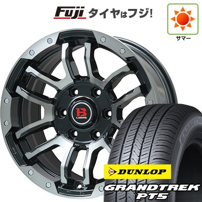 プラド/ハイラックス 夏タイヤ ホイール4本セット 265/70R17 ダンロップ グラントレック PT5 ビッグウエイ B-LUGNAS FRD(ブラックポリッシュ/ブラッククリア) 17インチ